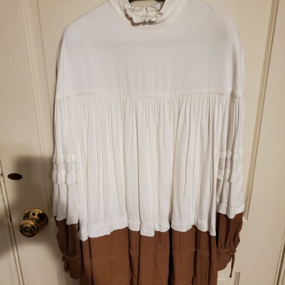 Mimisol Camel/Ivory 2 Tone Dress - Picture 3 of 8